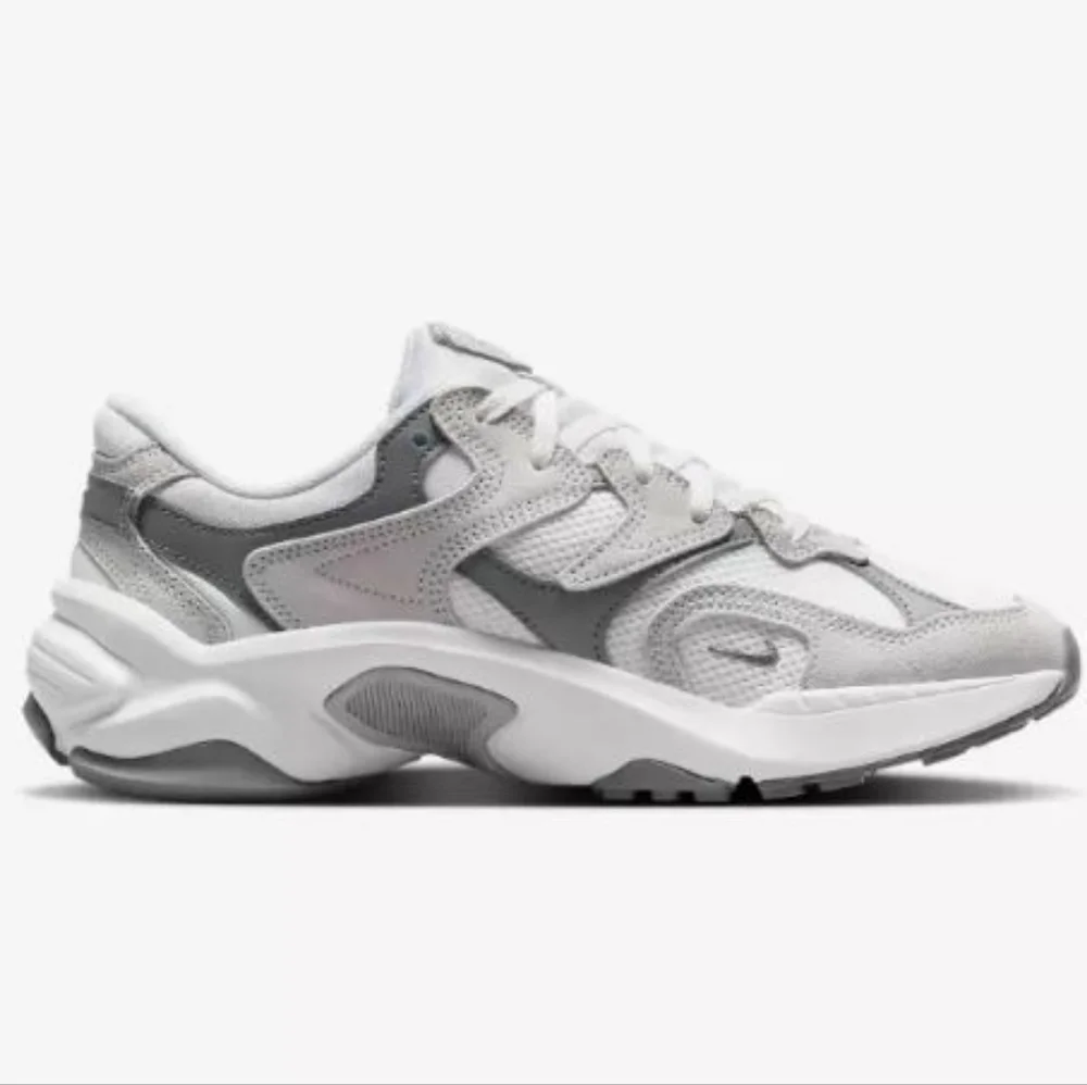 Gray Silver Metallic White Women's Nike Running Shoes - Picture 4 of 15